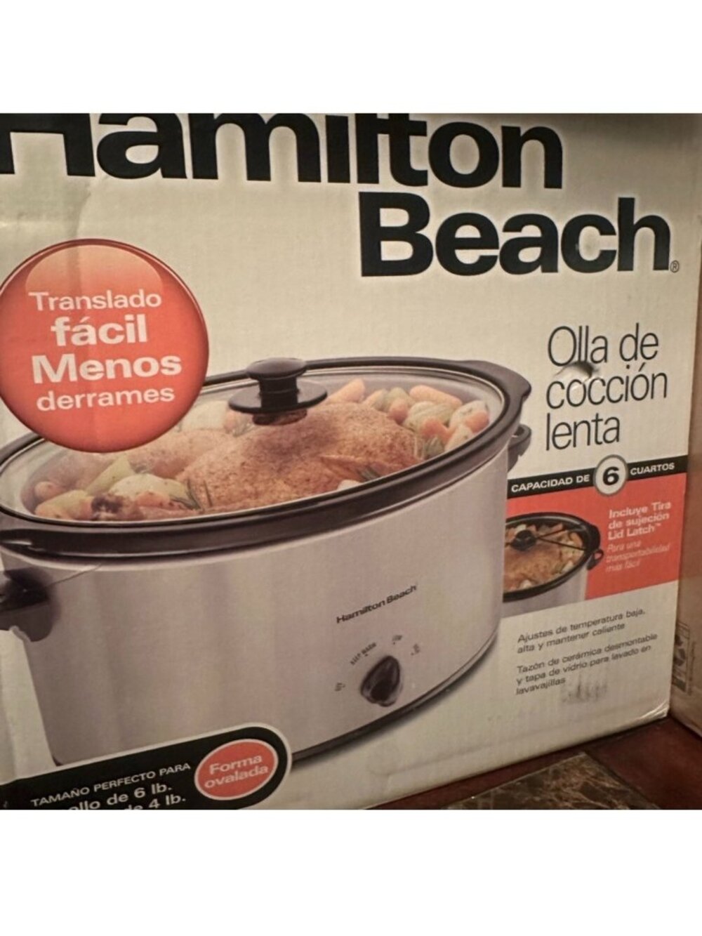 Hamilton Beach slow cooker 6Qt. capacity - Picture 3 of 3